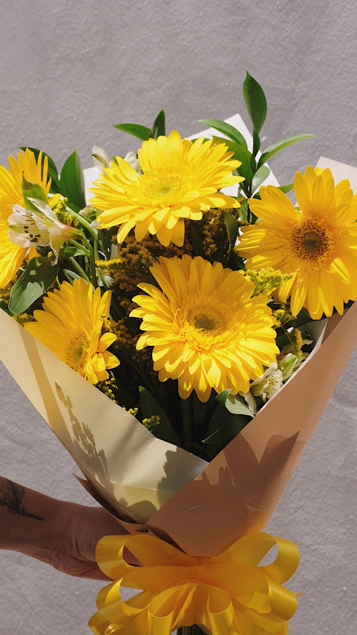Ramo 5 gerberas amarillas FA 25